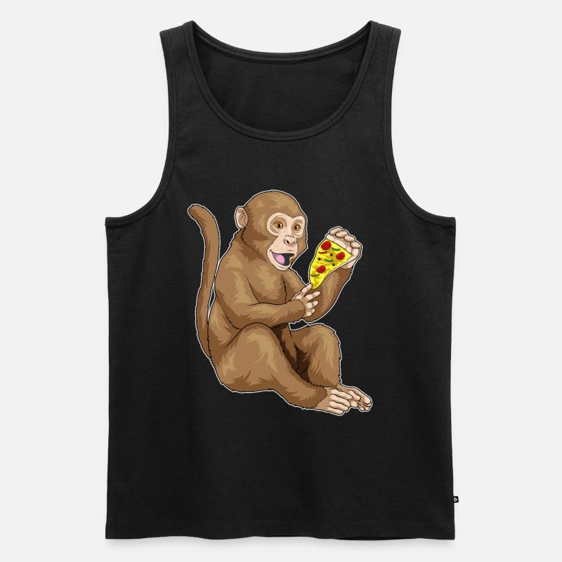 Monkey Pizza - Men's Premium Organic Tank Top - black
