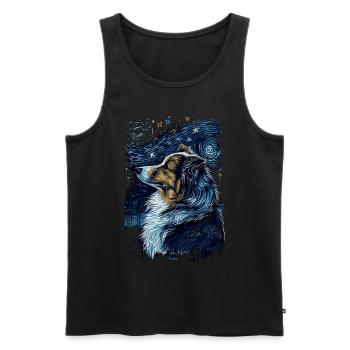 Shetland Shepherd Starry Night - Men's Premium Organic Tank Top - black - Front - Michal (187cm)