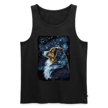 Shetland Shepherd Starry Night - Men's Premium Organic Tank Top - black - Front - Michal (187cm)