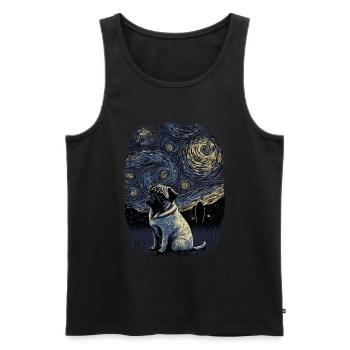 Carlin Nuit étoilée - Débardeur bio Premium Homme - noir - Devant - AI Model Male 178 light (178cm)