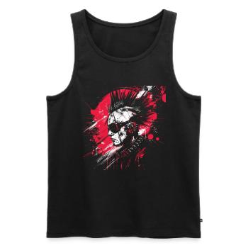 Punk Profil mit Sonnenbrille Kunst Irokesen - Männer Premium Bio Tank Top - Schwarz - Vorne - Michal (187cm)