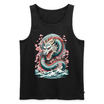 Japanischer Drache Tattoo Aesthetic Streetwear - Männer Premium Bio Tank Top - Schwarz - Vorne - Michal (187cm)