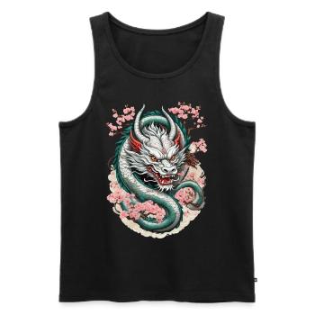 Japanischer Drache Tattoo Aesthetic Streetwear - Männer Premium Bio Tank Top - Schwarz - Vorne - Michal (187cm)