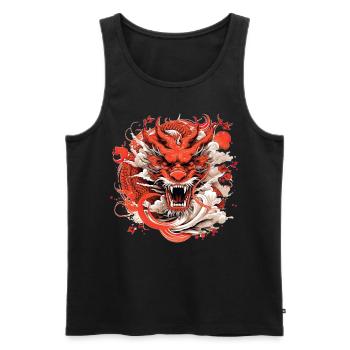 Chinese Year Of Dragon Vintage China Zodiac Sign - Männer Premium Bio Tank Top - Schwarz - Vorne - Michal (187cm)