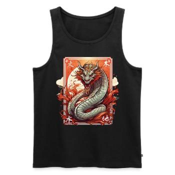 Tarot Card Mystical Dragon Chinese Zodiac Sign - Männer Premium Bio Tank Top - Schwarz - Vorne - Michal (187cm)