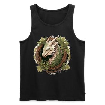 Chinese Wood Dragon Cottagecore Zodiac Sign - Männer Premium Bio Tank Top - Schwarz - Vorne - Michal (187cm)