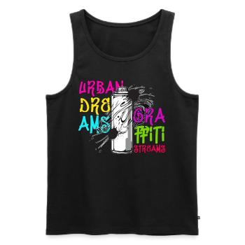 Funny Graffiti urban Street Hip Hop Retro 80s 90s - Männer Premium Bio Tank Top - Schwarz - Vorne - Michal (187cm)