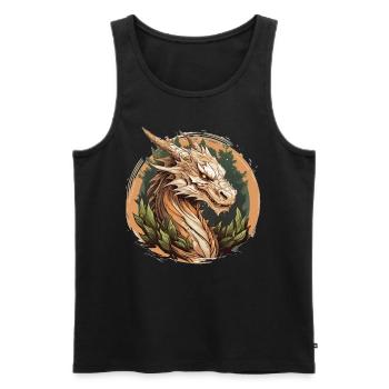 Wood Dragon Chinese New Year 2024 Zodiac Sign - Männer Premium Bio Tank Top - Schwarz - Vorne - Michal (187cm)