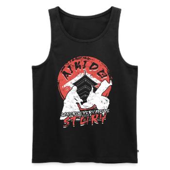 Aikido Where Every Move Tells A Story - Männer Premium Bio Tank Top - Schwarz - Vorne - Michal (187cm)