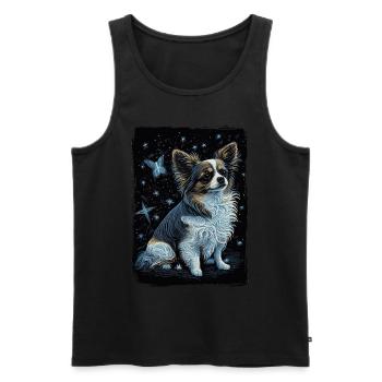 Papillon Hund Starry Night - Männer Premium Bio Tank Top - Schwarz - Vorne - AI Model Male 178 light (178cm)