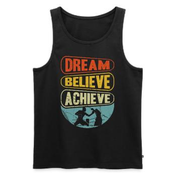 Dream Believe Achieve Boxing - Men's Premium Organic Tank Top - black - Front - Michal (187cm)