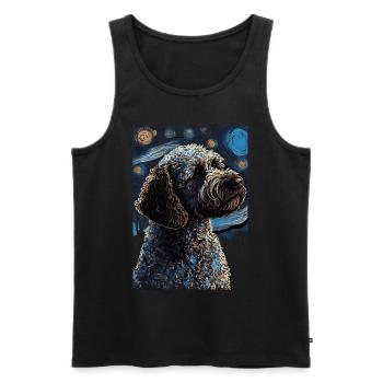 Lagotto Romagnolo Nuit étoilée - Débardeur bio Premium Homme - noir - Devant - Michal (187cm)