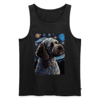 Lagotto Romagnolo Nuit étoilée - Débardeur bio Premium Homme - noir - Devant - Michal (187cm)