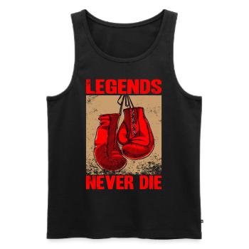 Legends never die Boxing - Men's Premium Organic Tank Top - black - Front - Michal (187cm)