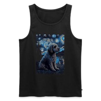 Lagotto Romagnolo Nuit étoilée - Débardeur bio Premium Homme - noir - Devant - Michal (187cm)