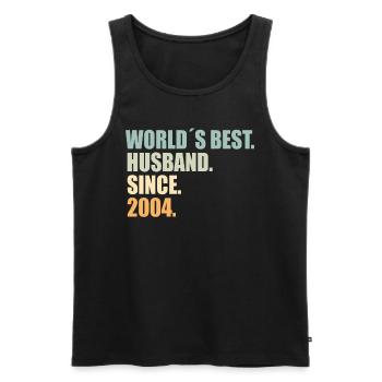 Best husband since 2004 20th wedding anniversary - Men's Premium Organic Tank Top - black - Front - Michal (187cm)