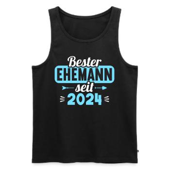 Meilleur mari depuis 2024 1er anniversaire de mariage - Débardeur bio Premium Homme - noir - Devant - Michal (187cm)