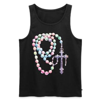 Cute Pastel Rosary Religious Catholic Spirituality - Männer Premium Bio Tank Top - Schwarz - Vorne - AI Model Male 178 light (178cm)