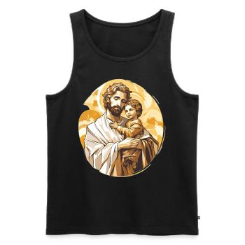 St Joseph Catholic Patron Saint Religious Faith - Männer Premium Bio Tank Top - Schwarz - Vorne - AI Model Male 178 light (178cm)
