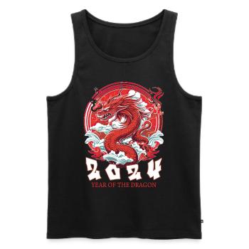 Traditional Chinese Dragon Zodiac Sign Astrology - Männer Premium Bio Tank Top - Schwarz - Vorne - Michal (187cm)