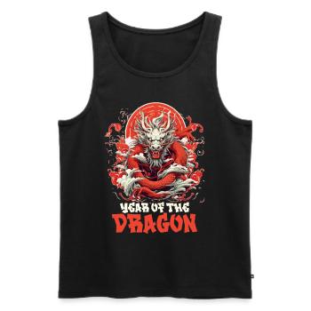 Year Of The Dragon Vintage Chinese New Year Zodiac - Männer Premium Bio Tank Top - Schwarz - Vorne - Michal (187cm)