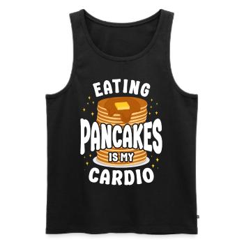 Amateur de crêpes Les enfants mangent des crêpes - Débardeur bio Premium Homme - noir - Devant - Michal (187cm)