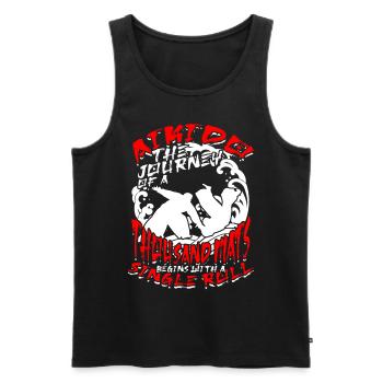 Aikido The Yourney Of A Thousand Arts - Männer Premium Bio Tank Top - Schwarz - Vorne - Michal (187cm)
