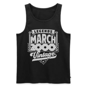 Vintage Birthday Gift March 2000, March 2000. - Men's Premium Organic Tank Top - black - Front - Michal (187cm)