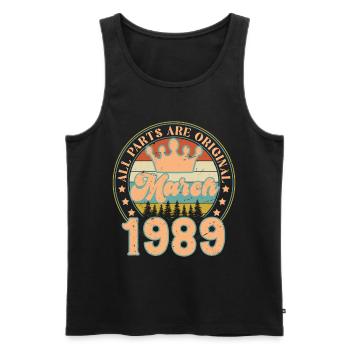 March 1989. March 1989 Birthday Gift. March. - Men's Premium Organic Tank Top - black - Front - Michal (187cm)