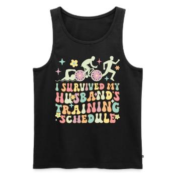 Femme de triathlon - Débardeur bio Premium Homme - noir - Devant - Michal (187cm)