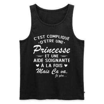 Prinzessin & Pflegerin - Männer Premium Bio Tank Top - Schwarz - Vorne - AI Model Male 178 light (178cm)