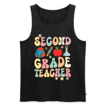 Groovy Elementary School Teacher - Men's Premium Organic Tank Top - black - Front - AI Model Male 178 light (178cm)