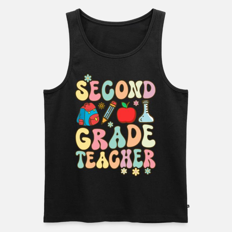 Groovy Grundschullehrerin - Männer Premium Bio Tank Top - Schwarz