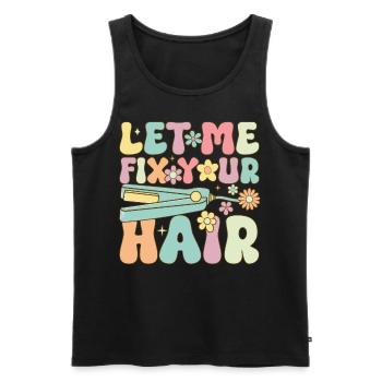 Groovy Hairstylist Friseurin - Männer Premium Bio Tank Top - Schwarz - Vorne - Michal (187cm)