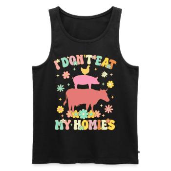 Groovy Vegan Pflanzenbasierte Ernährung Veganismus - Männer Premium Bio Tank Top - Schwarz - Vorne - Michal (187cm)