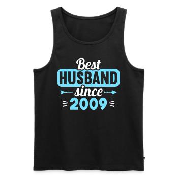 Best husband since 2009 15th wedding anniversary - Men's Premium Organic Tank Top - black - Front - Michal (187cm)