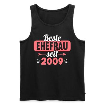 Best wife since 2009 15th wedding anniversary - Men's Premium Organic Tank Top - black - Front - Michal (187cm)