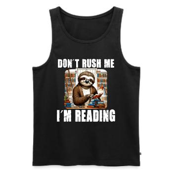 Faultier-Lektüre Störe mich nicht ich lese - Männer Premium Bio Tank Top - Schwarz - Vorne - Michal (187cm)