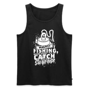 Magnetfischen Metallfischen Magnetangeln - Männer Premium Bio Tank Top - Schwarz - Vorne - Michal (187cm)