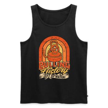 Magnet Fishing Pulling History Out Of Water - Men's Premium Organic Tank Top - black - Front - AI Model Male 178 light (178cm)
