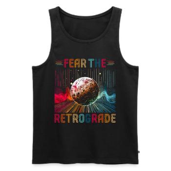 Rückläufiger Merkur Fear The Retrograde - Männer Premium Bio Tank Top - Schwarz - Vorne - Michal (187cm)