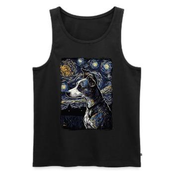 Lévrier italien Nuit étoilée - Débardeur bio Premium Homme - noir - Devant - Michal (187cm)