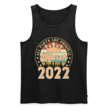 März 2022. Geburtstagsgeschenk März 2022. März. - Männer Premium Bio Tank Top - Schwarz - Vorne - Michal (187cm)