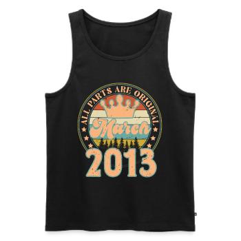 März 2013. März 2013 Geburtstagsgeschenk. März. - Männer Premium Bio Tank Top - Schwarz - Vorne - Michal (187cm)