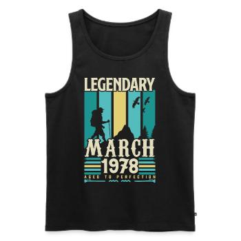 March 1978 Birthday,Vintage March 1978 Gift. - Men's Premium Organic Tank Top - black - Front - Michal (187cm)