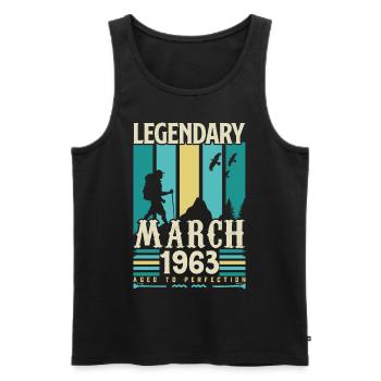 March 1963 Birthday, March 1963 Vintage Gift. - Men's Premium Organic Tank Top - black - Front - Michal (187cm)