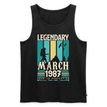 March 1987 Birthday,March 1987 Vintage Gift. - Men's Premium Organic Tank Top - black - Front - Michal (187cm)