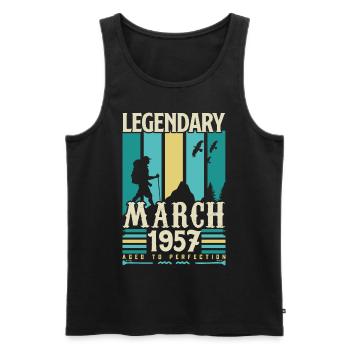 März 1957 Geburtstag, März 1957 Vintage-Geschenk. - Männer Premium Bio Tank Top - Schwarz - Vorne - Michal (187cm)