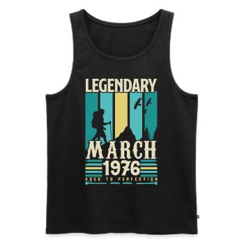 Anniversaire Mars 1976,cadeau Vintage mars 1976. - Débardeur bio Premium Homme - noir - Devant - Michal (187cm)