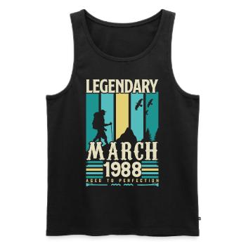 Anniversaire Mars 1988,cadeau Vintage mars 1988. - Débardeur bio Premium Homme - noir - Devant - Michal (187cm)